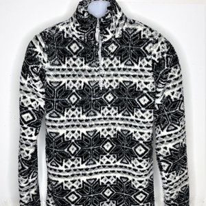 Prince & Fox Long Sleeve Pullover Zip Fleece Size XS/TP Women's Top Cozy